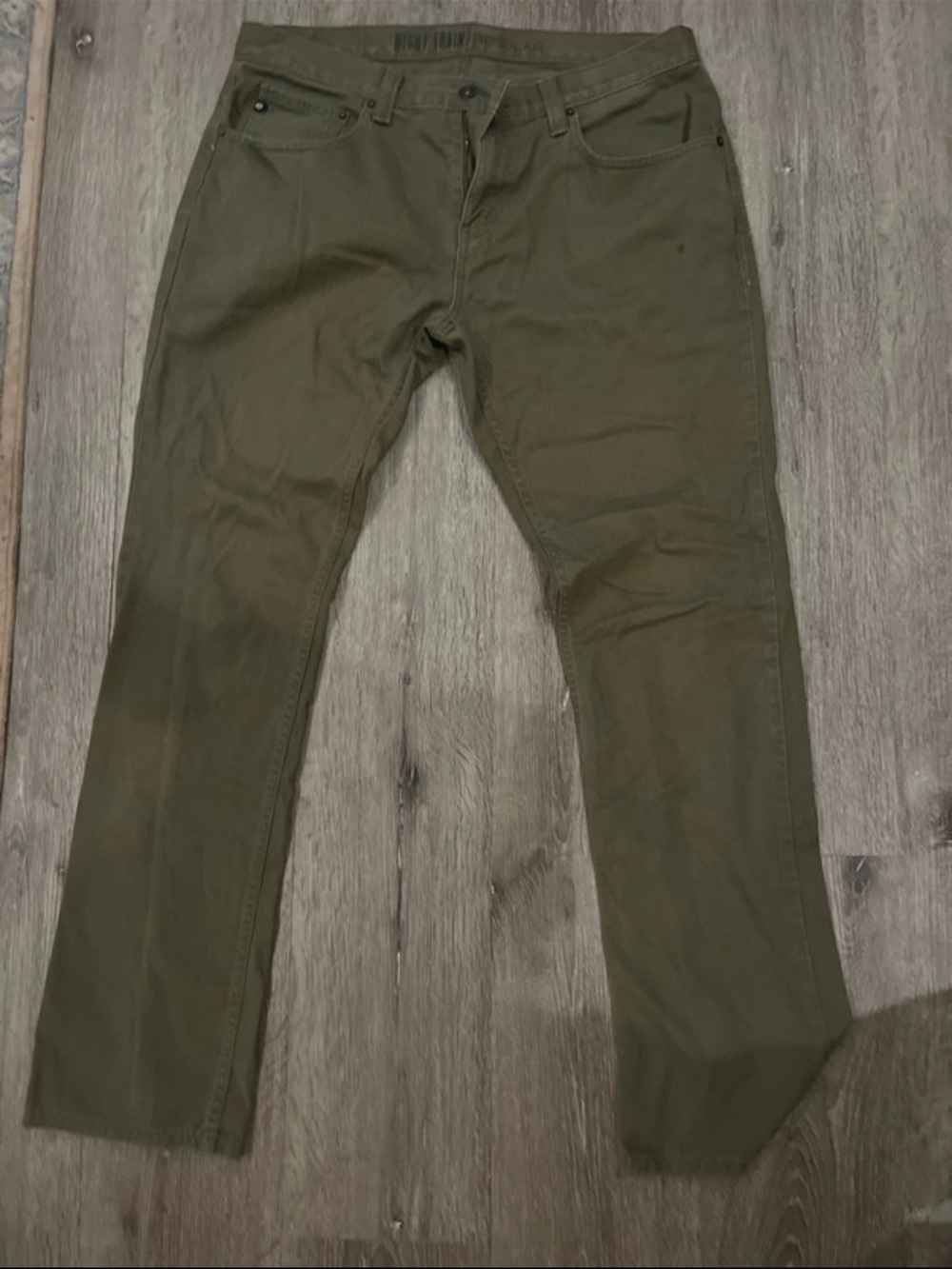 Regular Fit Men’s Olive Green Jeans